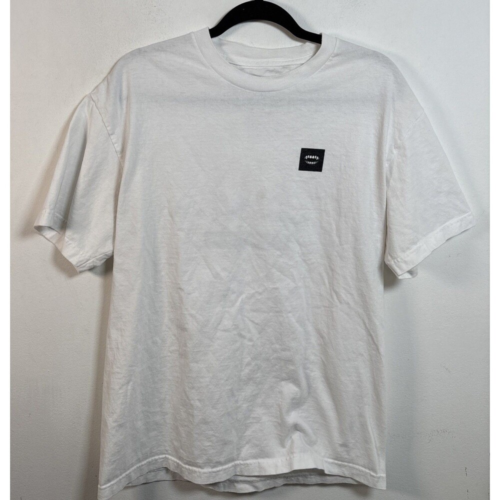 CHOMP Graphic T-Shirt White 100% Cotton Streetwear Y2K Size L